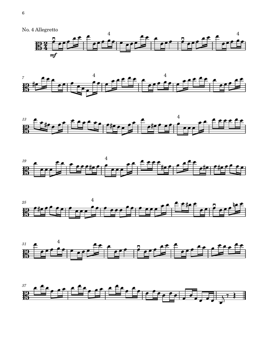 Sixty Studies (Opus 45), Book 1, Transcribed for Viola Viola Solo scores gallery preview page 6