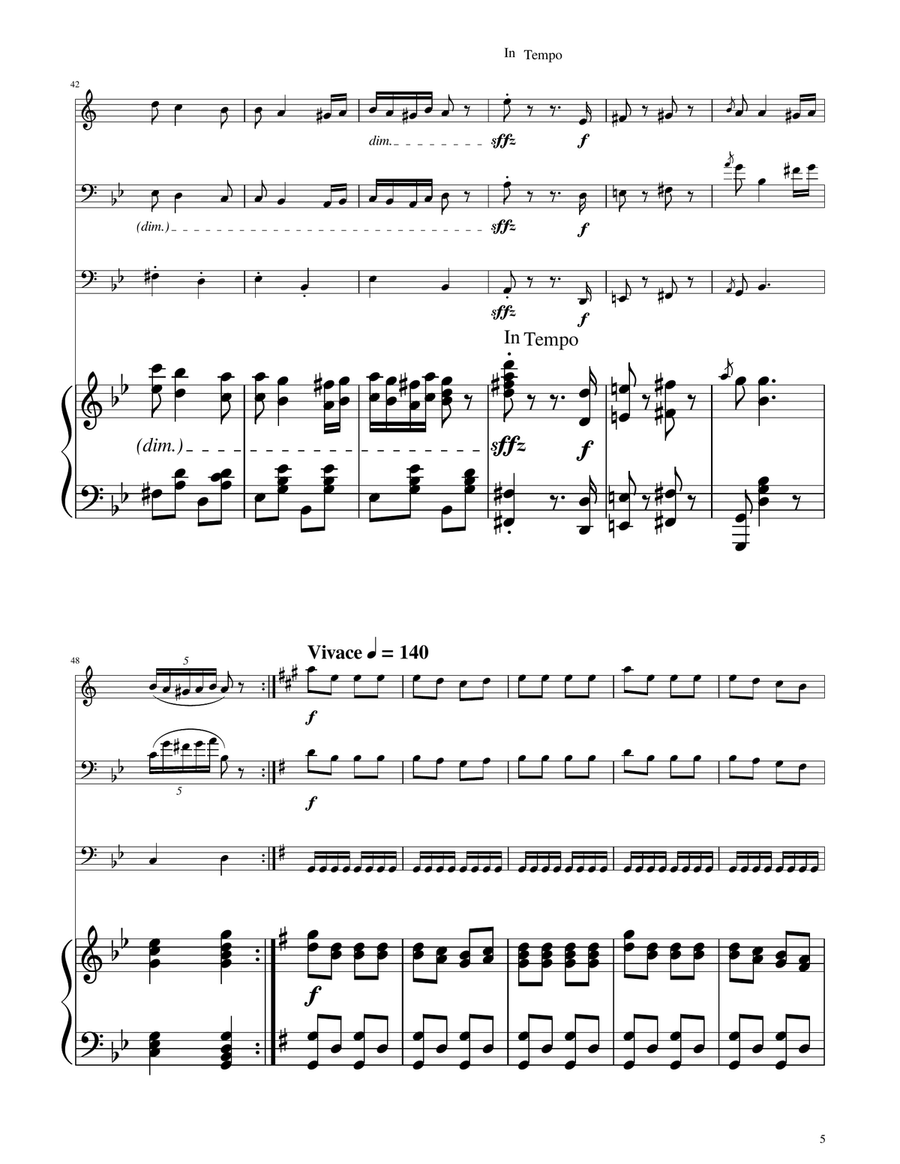 Hungarian Dance No. 5 - Brass Trio Brass Trio scores gallery preview page 5