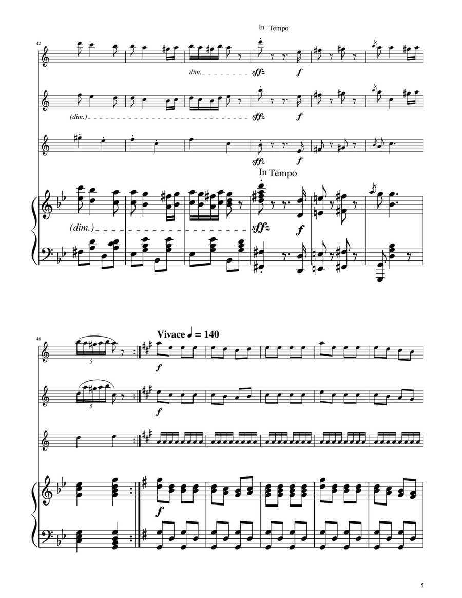 Hungarian Dance No. 5 - Clarinet Trio Clarinet Trio scores gallery preview page 5