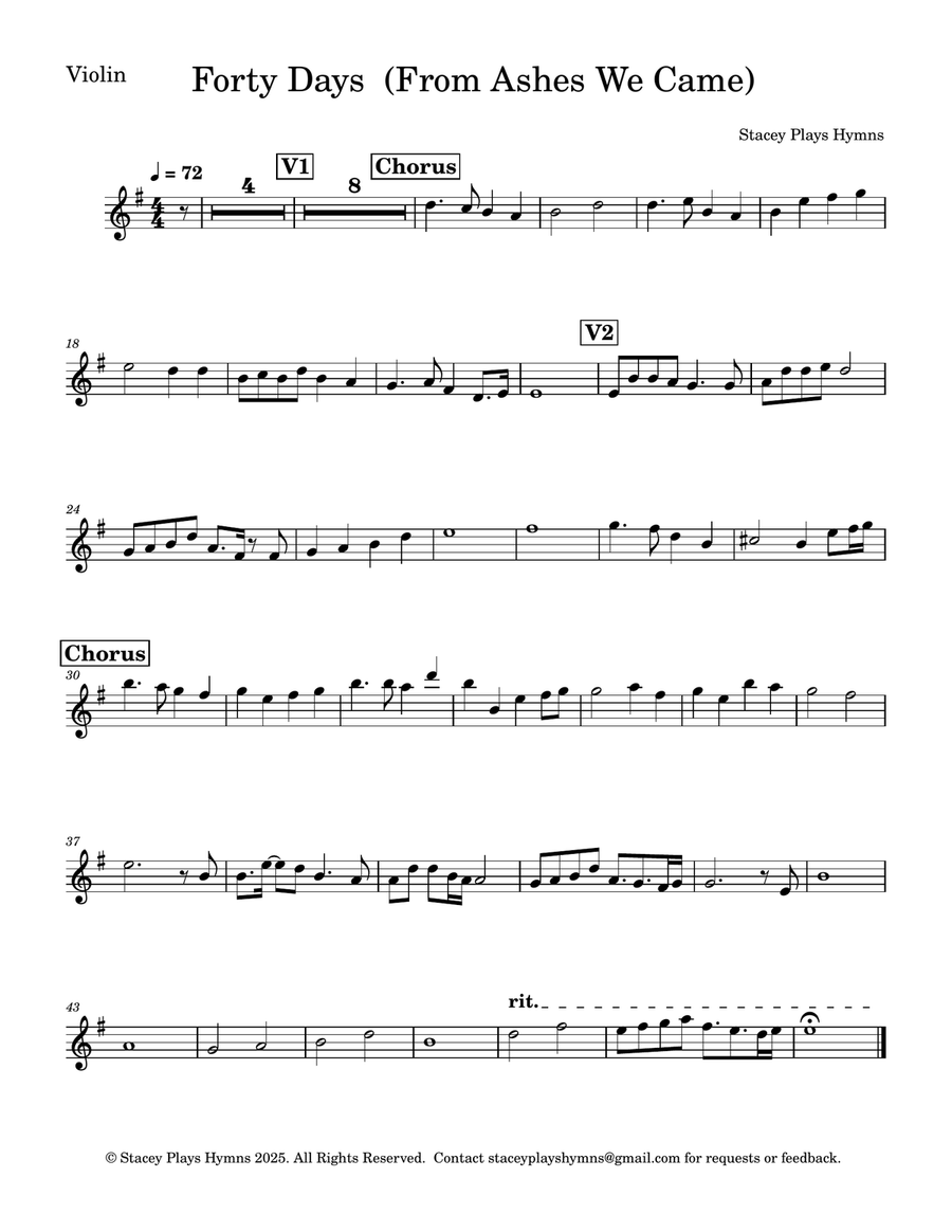 Forty Days (From Ashes We Came) - SA + Violin SA scores gallery preview page 6