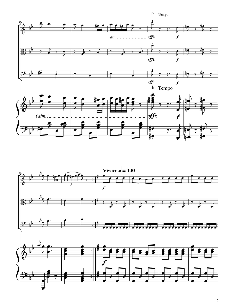 Hungarian Dance No. 5 - String Trio String Trio scores gallery preview page 5