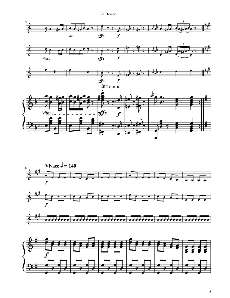 Hungarian Dance No. 5 - Trumpet Trio Trumpet Trio scores gallery preview page 5