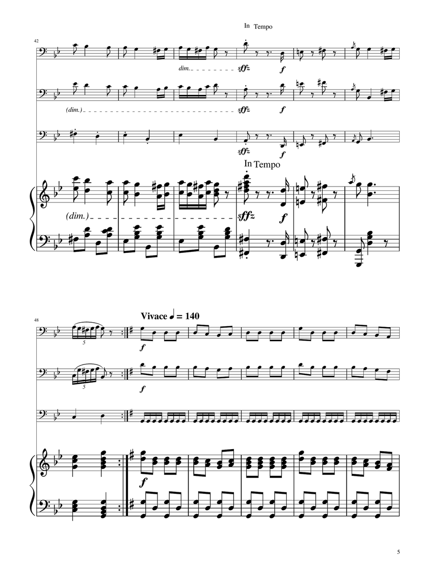 Hungarian Dance No. 5 - Trombone Trio Trombone Trio scores gallery preview page 5
