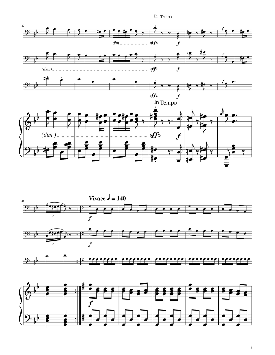 Hungarian Dance No. 5 - Trombone Trio Trombone Trio scores gallery preview page 5