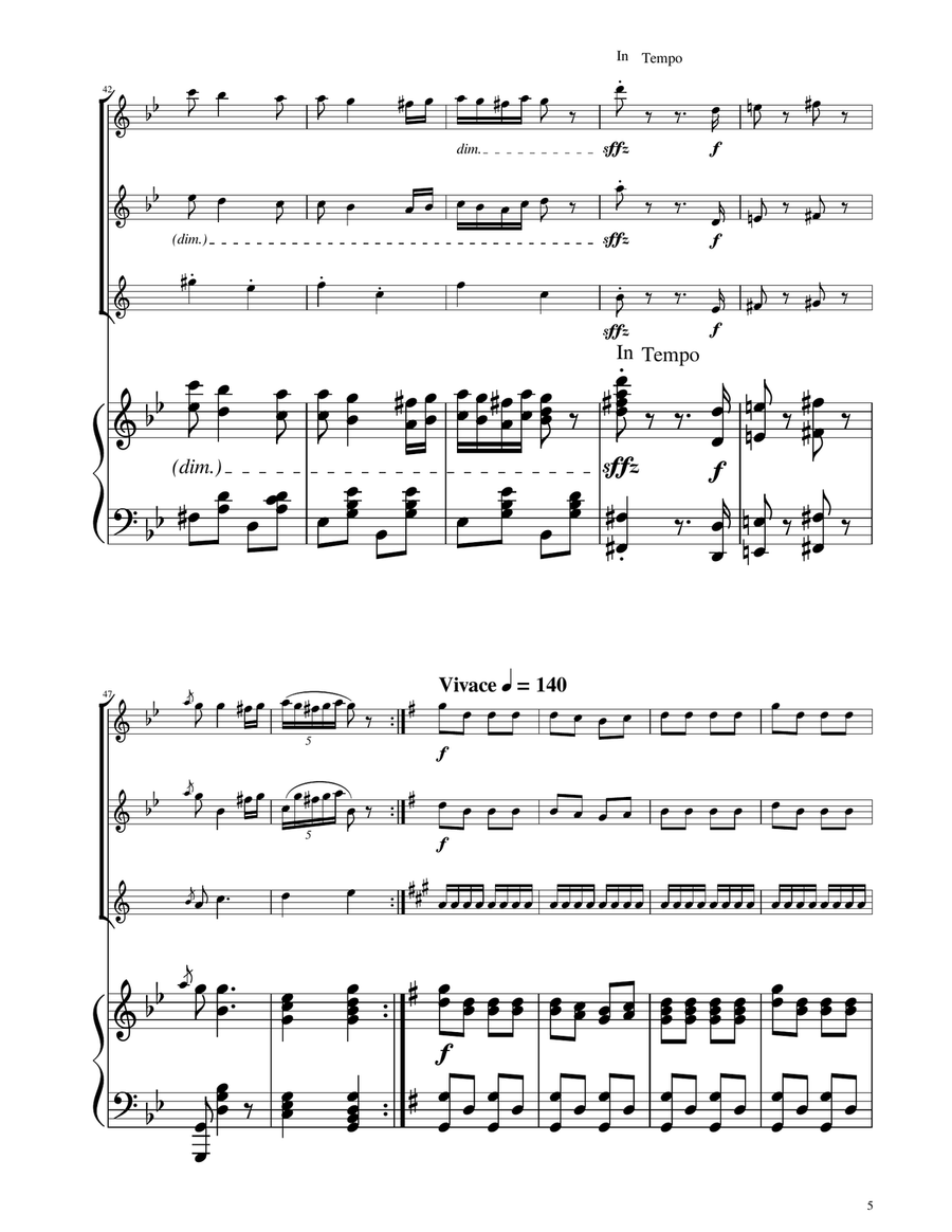 Hungarian Dance No. 5 - Woodwind Trio Woodwind Trio scores gallery preview page 5