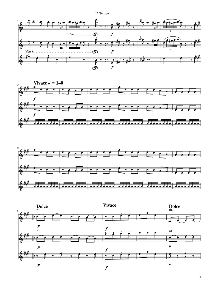 Hungarian Dance No. 5 - Clarinet Trio Clarinet Trio scores gallery preview page 3