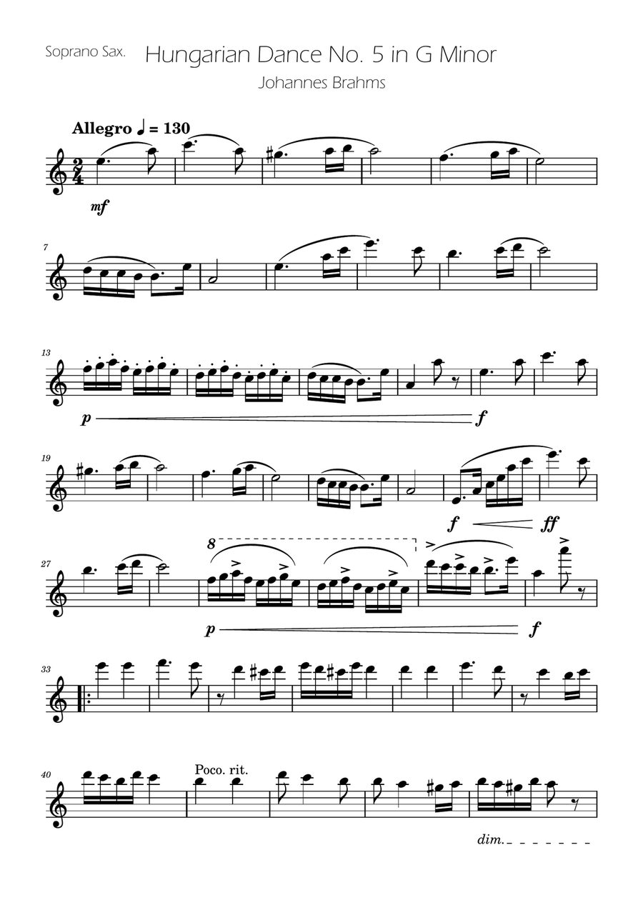 Hungarian Dance No. 5 - Sax SAT Trio SAT scores gallery preview page 6