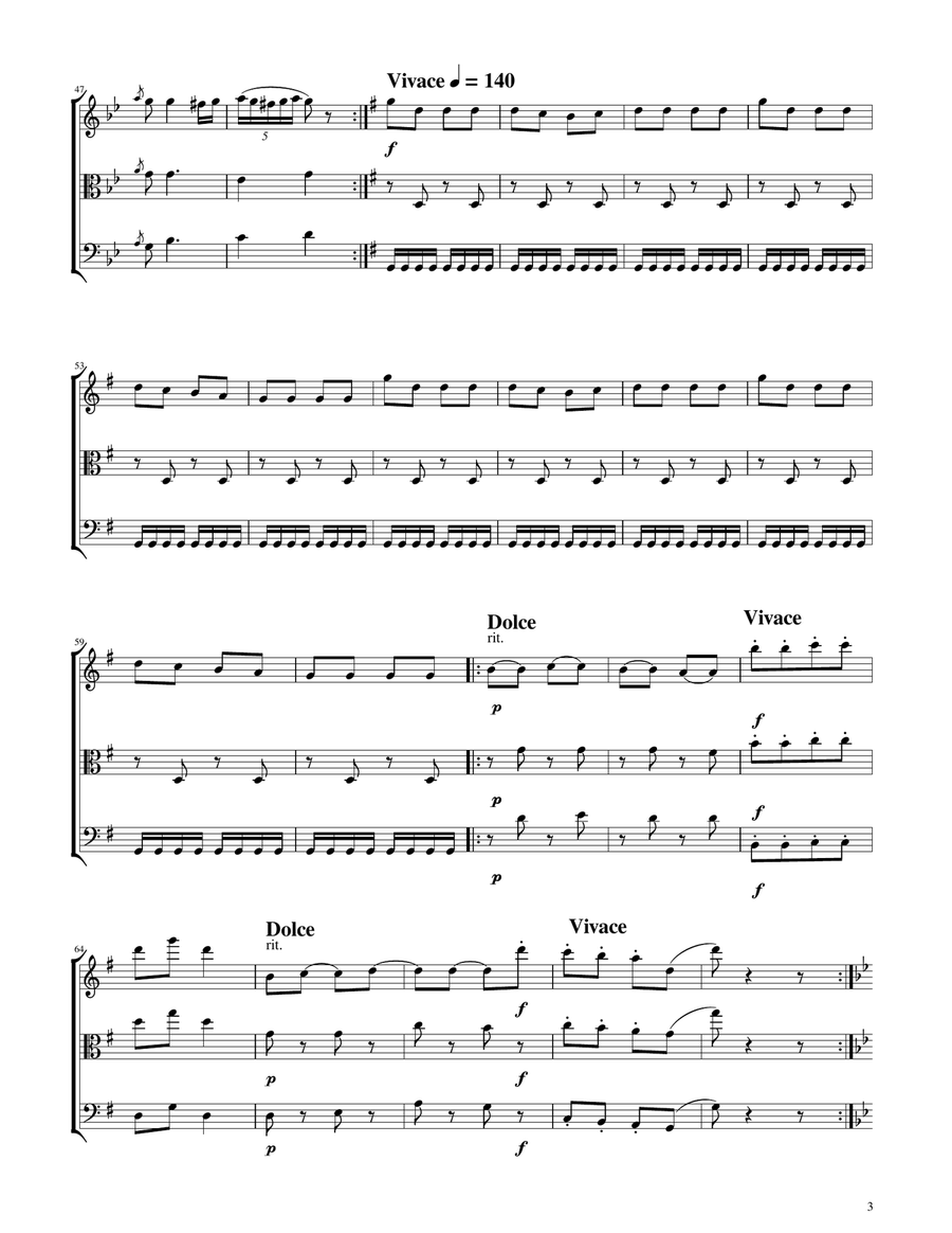 Hungarian Dance No. 5 - String Trio String Trio scores gallery preview page 3
