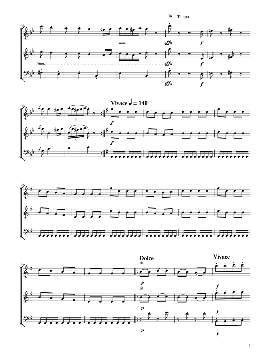 Hungarian Dance No. 5 - String Trio String Trio scores gallery preview page 3