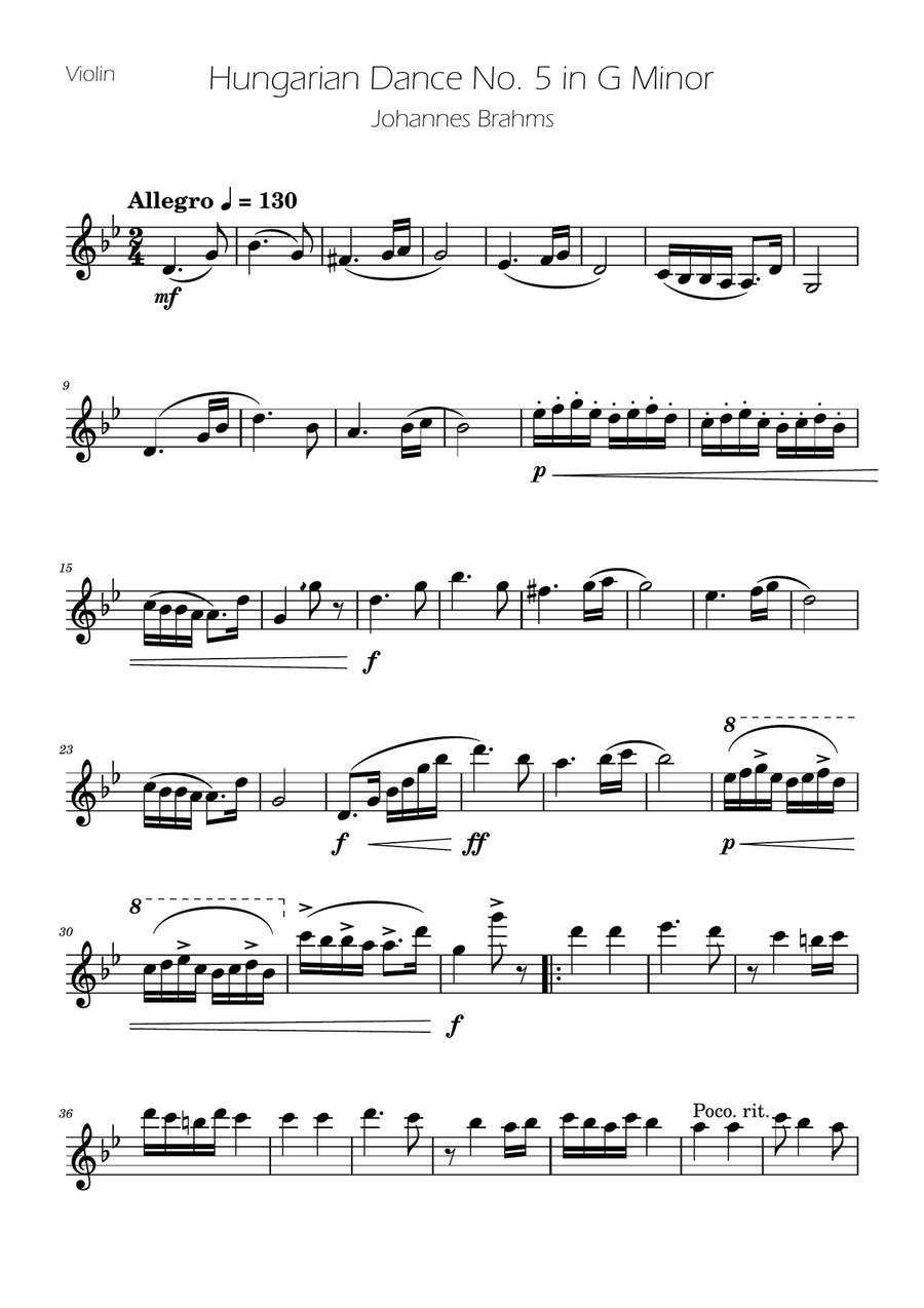 Hungarian Dance No. 5 - String Trio String Trio scores gallery preview page 6