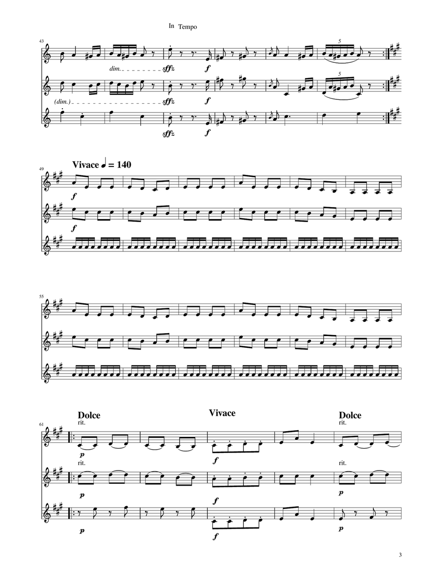 Hungarian Dance No. 5 - Trumpet Trio Trumpet Trio scores gallery preview page 3