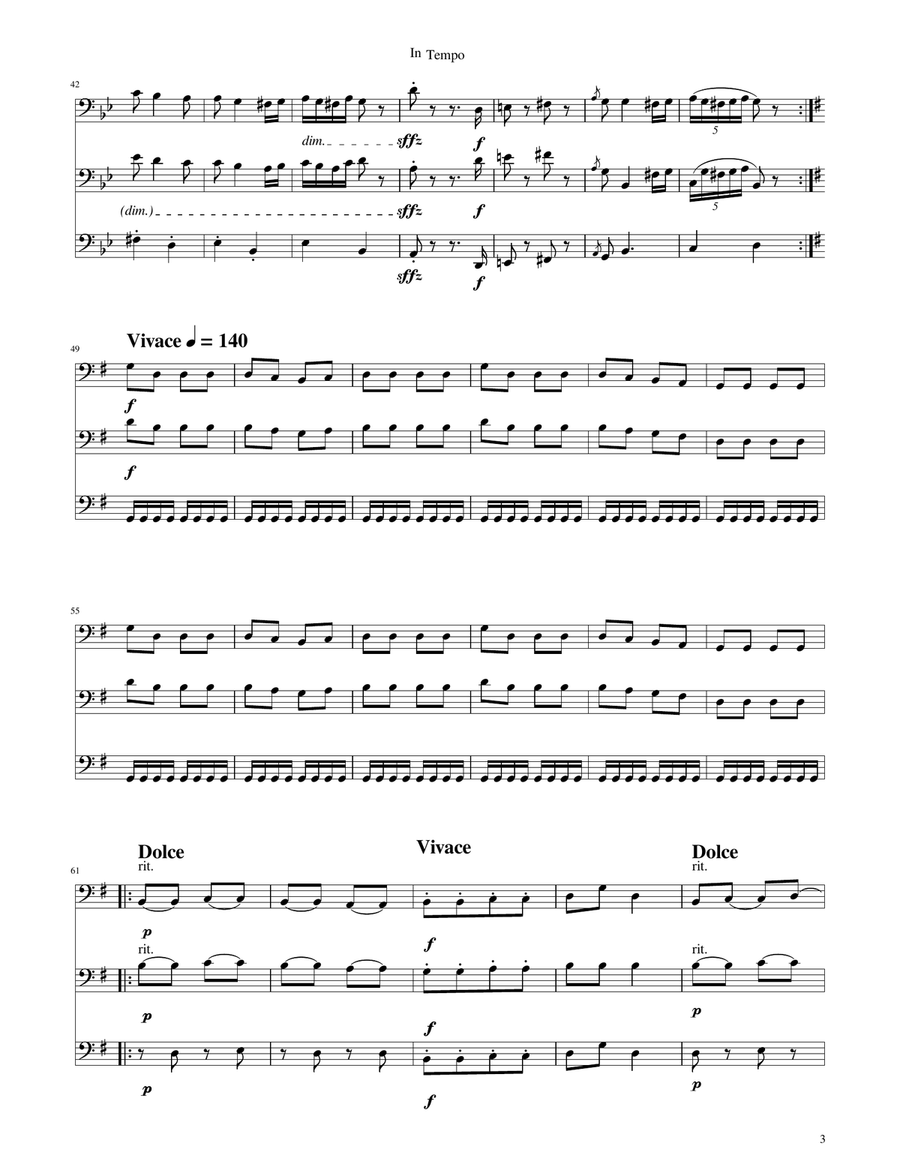 Hungarian Dance No. 5 - Trombone Trio Trombone Trio scores gallery preview page 3