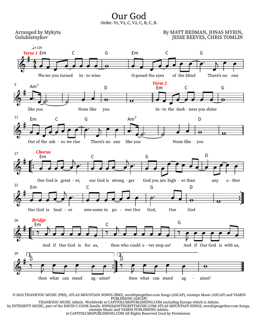 Our God Our God Piano scores gallery preview page 2