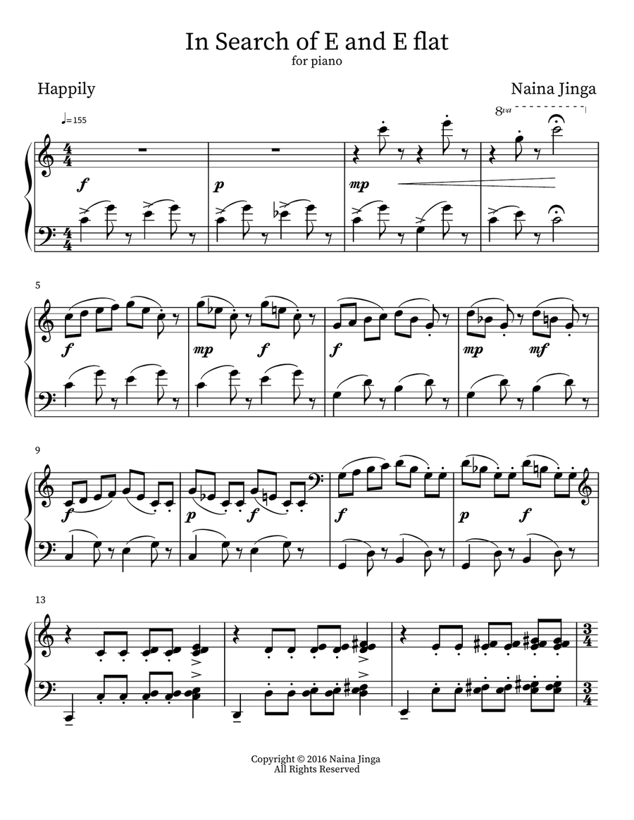 In Search of E and E flat Piano Solo scores gallery preview page 2