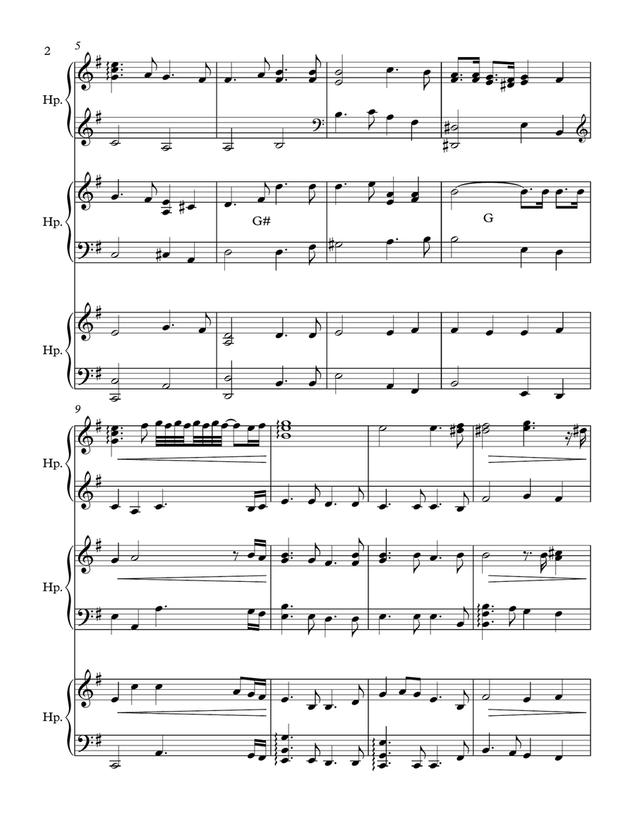 Messiah Overture for 3 harps Small Ensemble scores gallery preview page 3