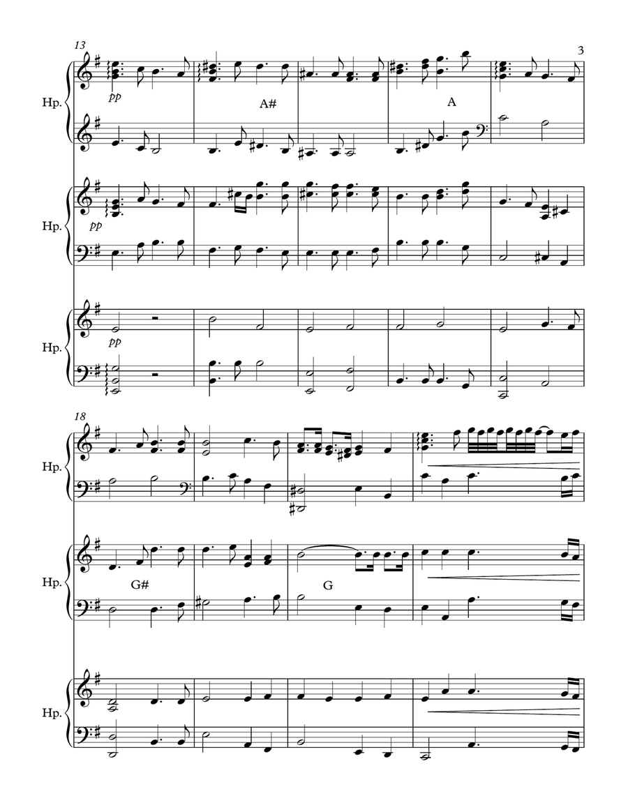 Messiah Overture for 3 harps Small Ensemble scores gallery preview page 4