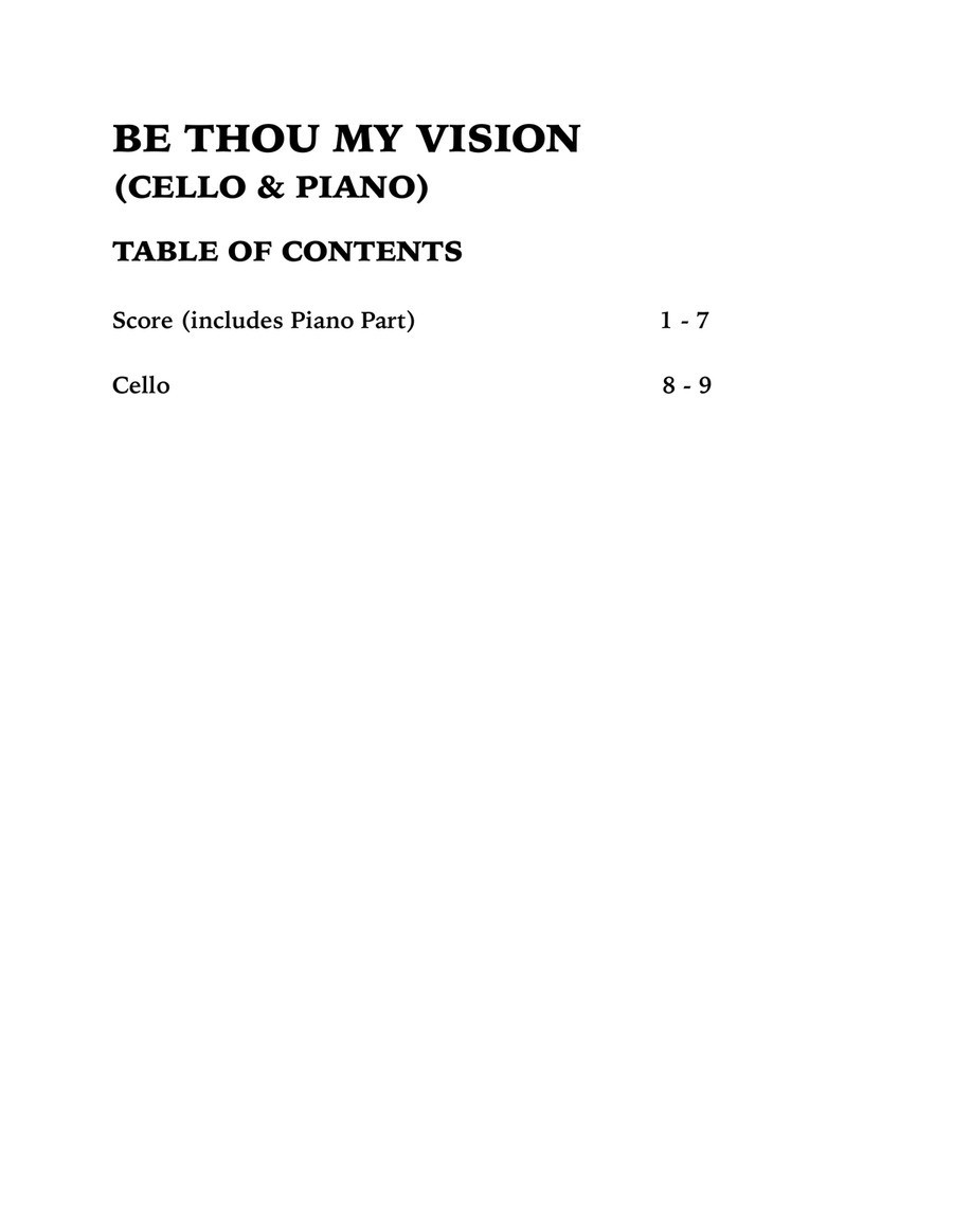 Be Thou My Vision (in D Major): Cello and Piano Piano scores gallery preview page 4