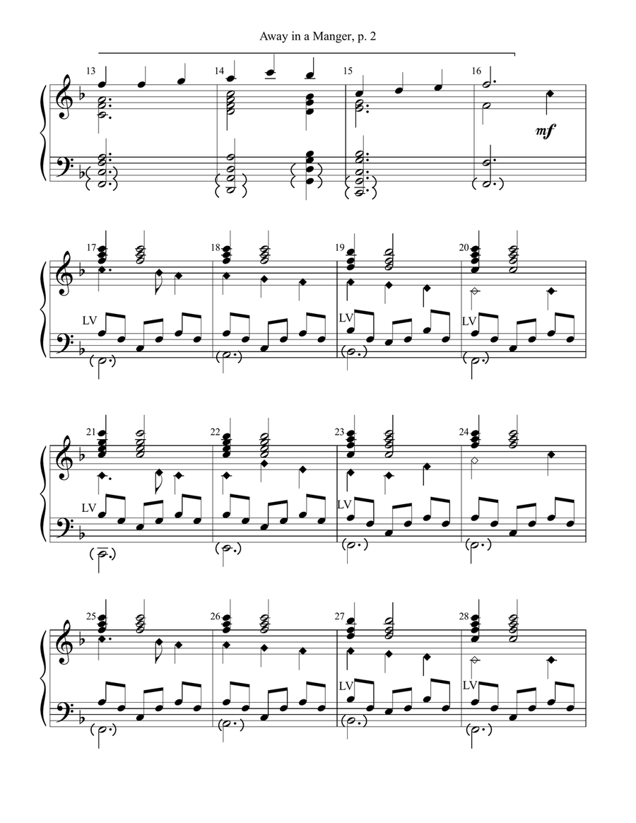 Away in a Mangers Away in a Mangers Handbell Choir scores gallery preview page 2