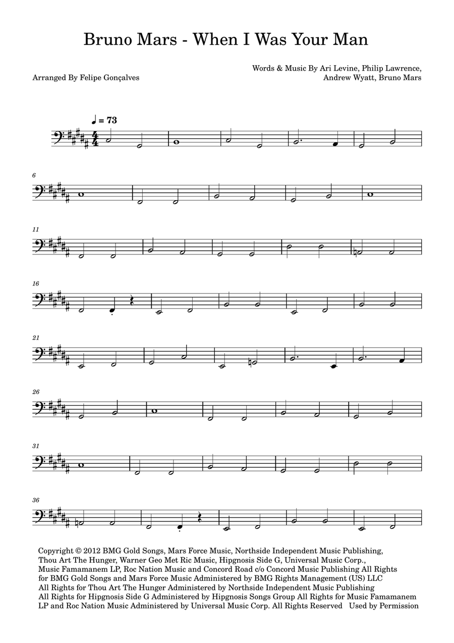 When I Was Your Man When I Was Your Man Acoustic Guitar scores gallery preview page 1