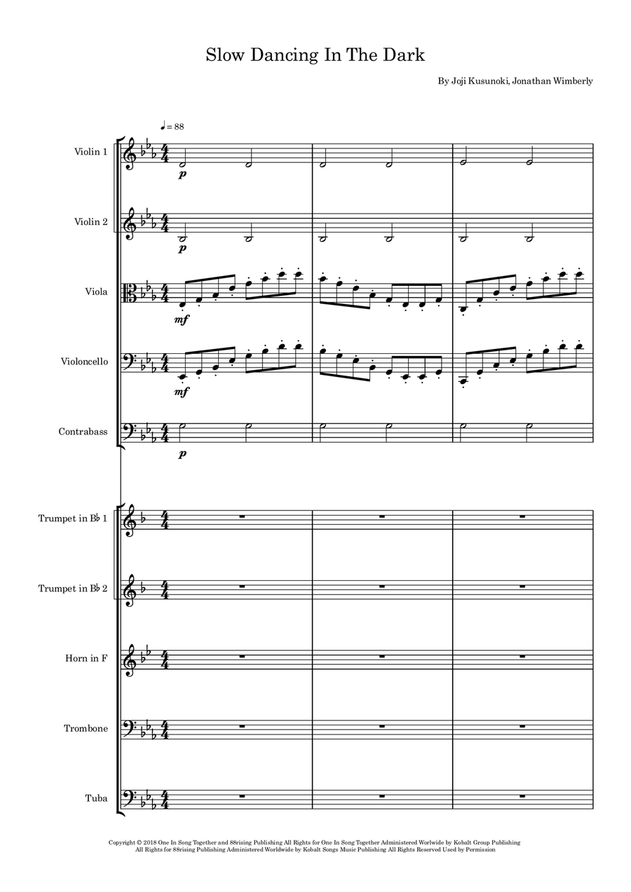 Slow Dancing In The Dark Slow Dancing In The Dark Large Ensemble scores gallery preview page 1