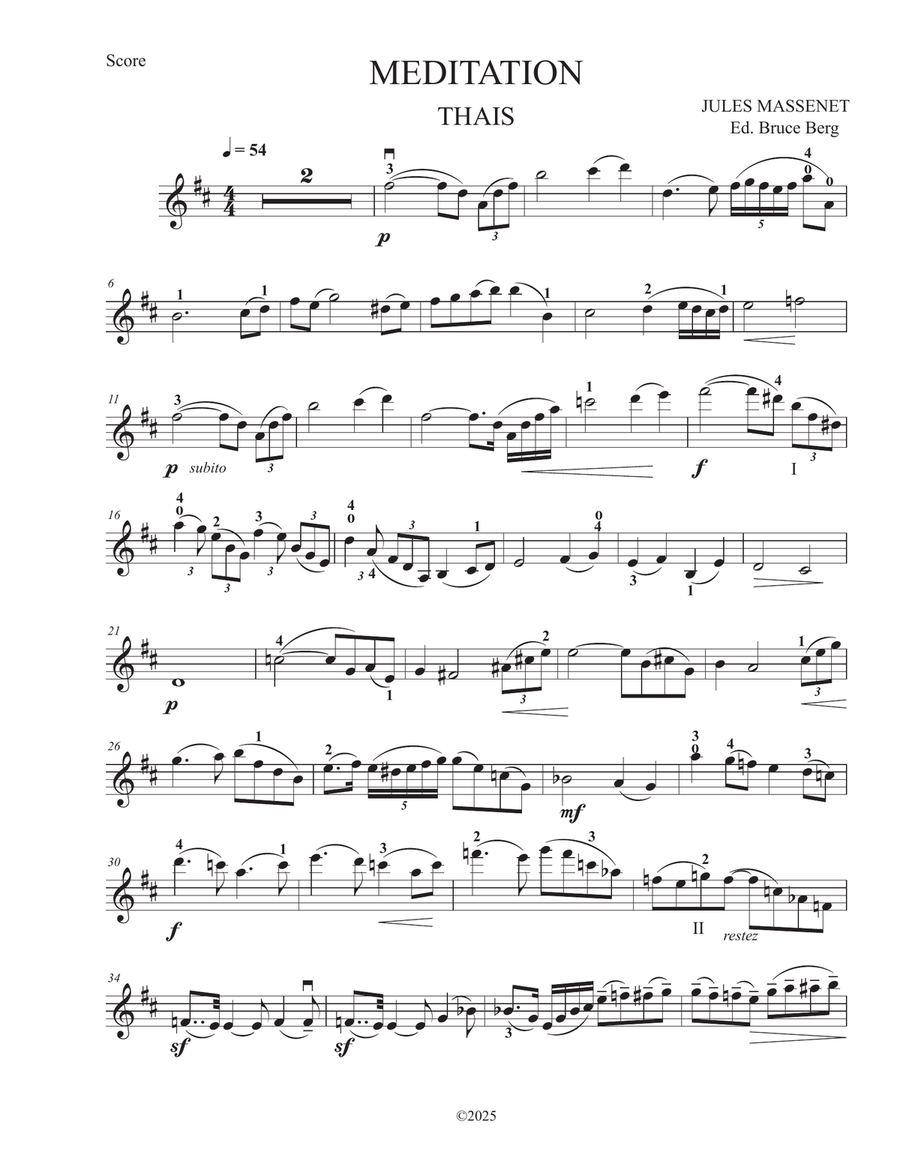 Meditation from Thais Violin Solo scores gallery preview page 1