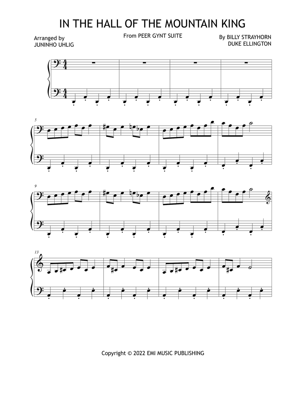 In The Hall Of The Mountain King Easy Piano scores gallery preview page 1