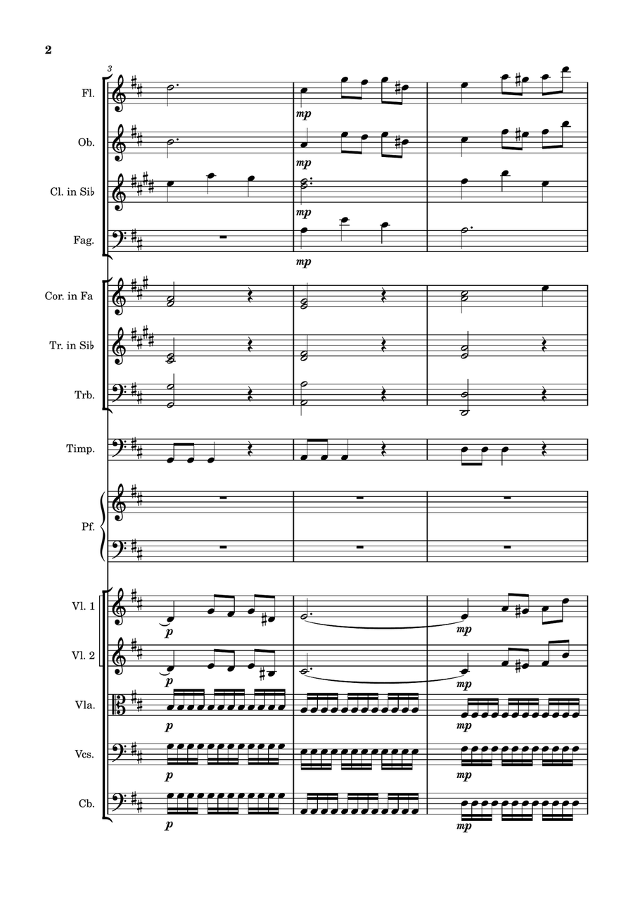 F. Schubert Scherzo D. 570 D major for piano orchestra - Score Only Full Orchestra scores gallery preview page 2