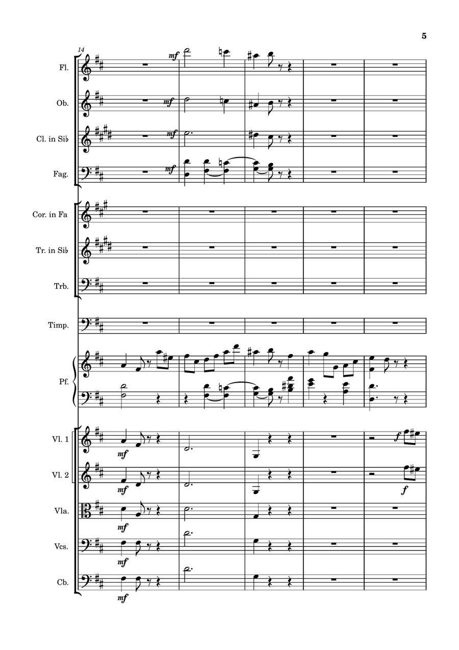 F. Schubert Scherzo D. 570 D major for piano orchestra - Score Only Full Orchestra scores gallery preview page 5