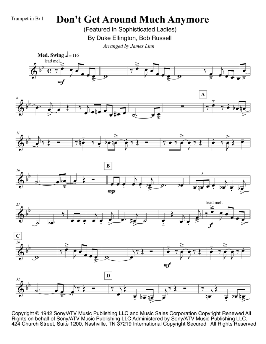 Don't Get Around Much Anymore Brass Ensemble scores gallery preview page 1