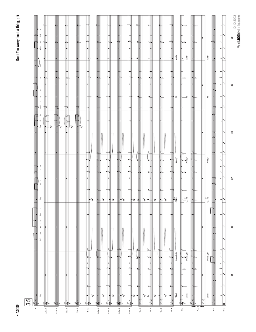 Don't You Worry 'bout A Thing Jazz Ensemble scores gallery preview page 5