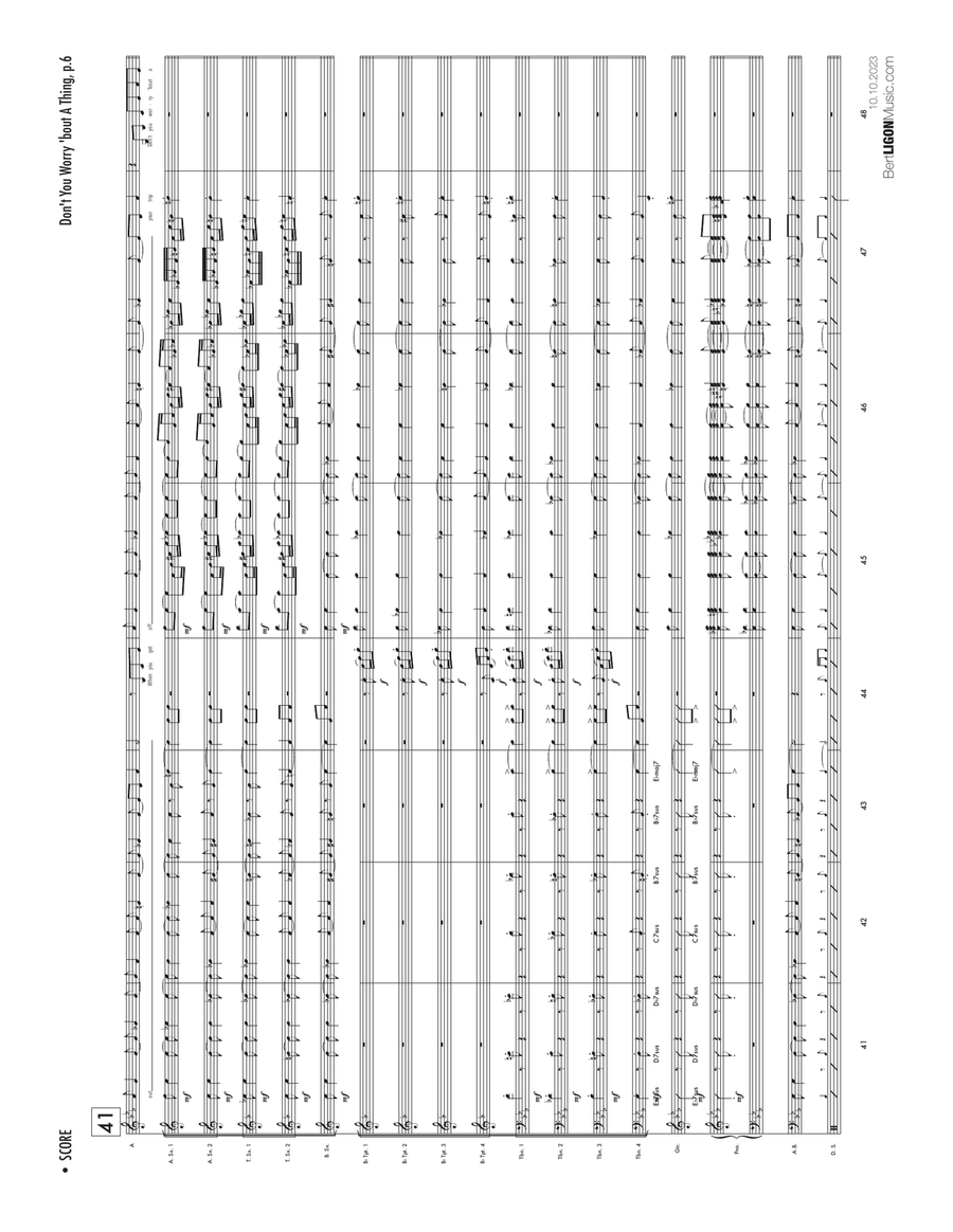 Don't You Worry 'bout A Thing Jazz Ensemble scores gallery preview page 6