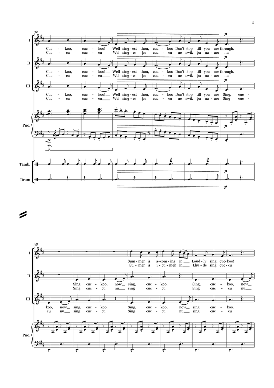 Sumer is icumen in 3-Part scores gallery preview page 3