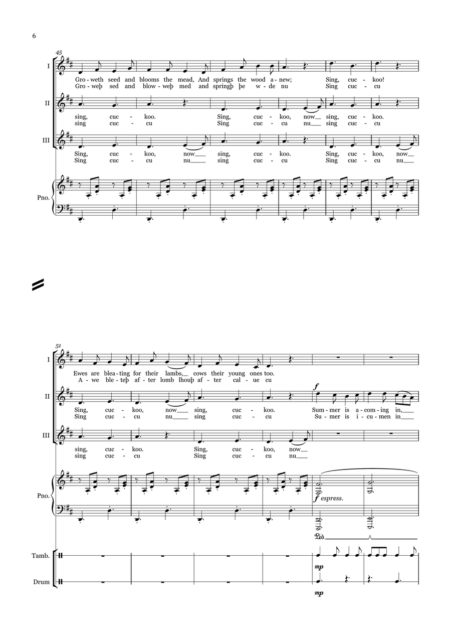 Sumer is icumen in 3-Part scores gallery preview page 4