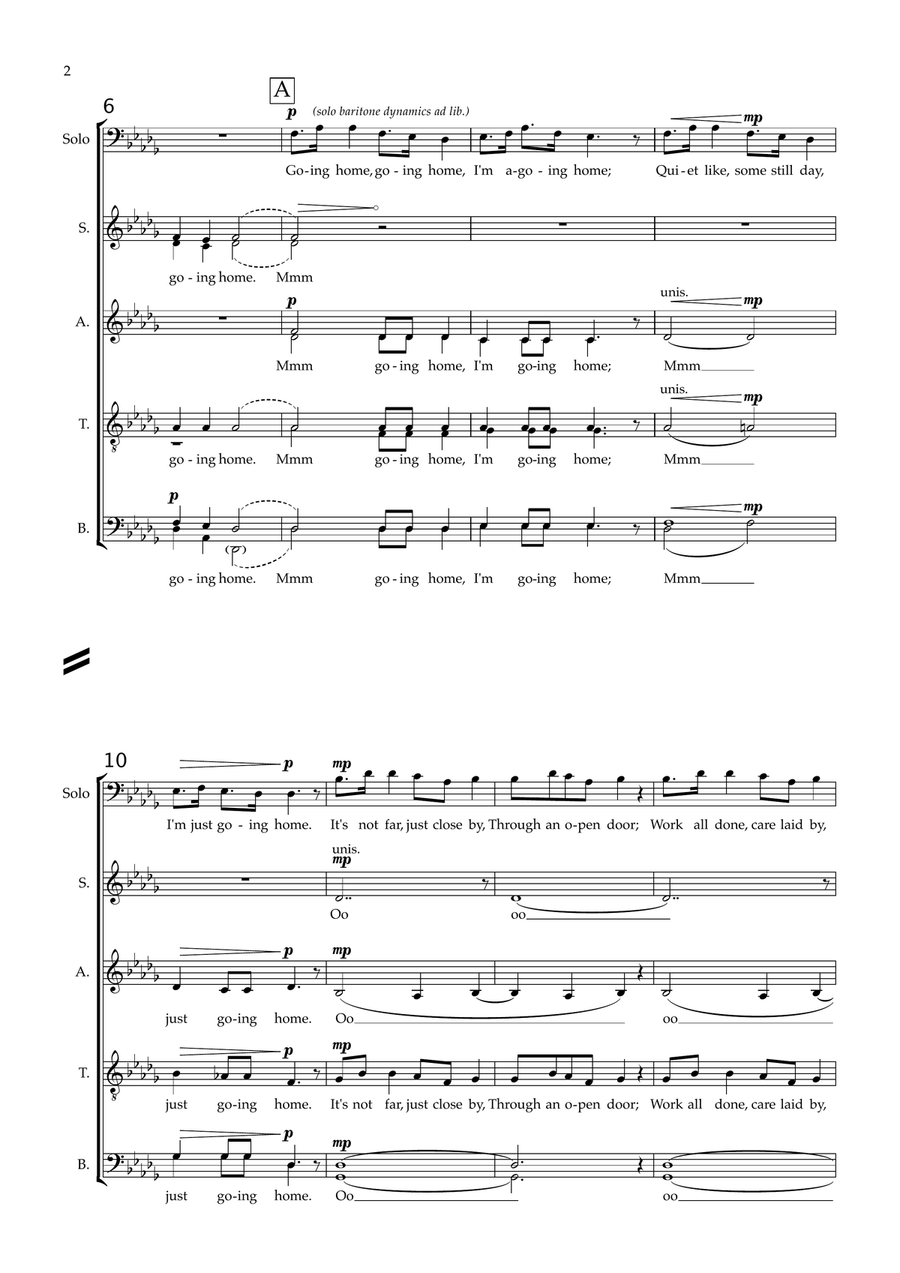 Going Home (Goin' Home) Divisi scores gallery preview page 2