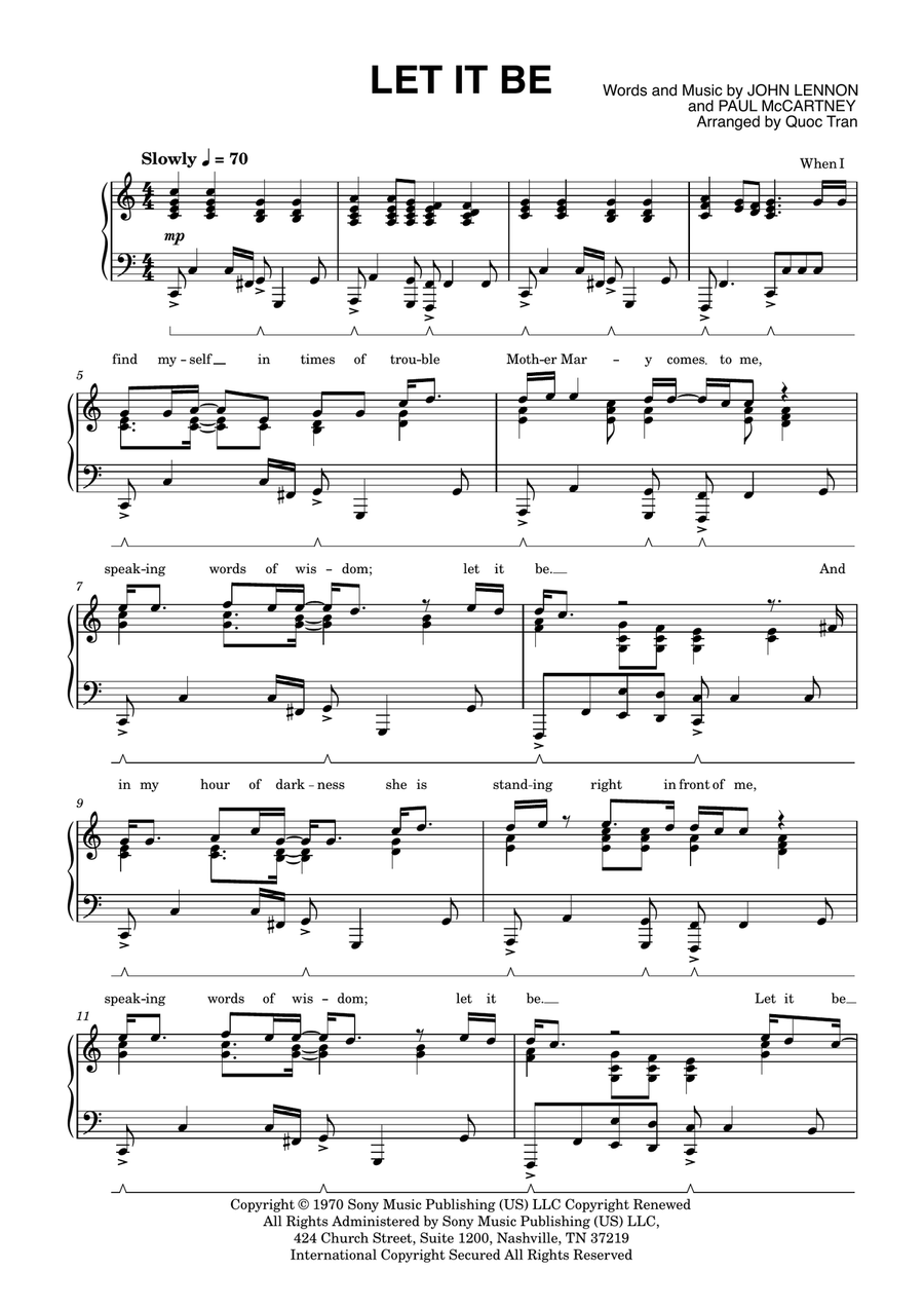 Let It Be Let It Be Piano Solo scores gallery preview page 1