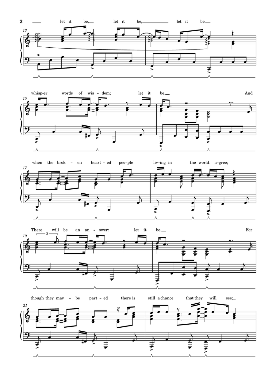 Let It Be Let It Be Piano Solo scores gallery preview page 2