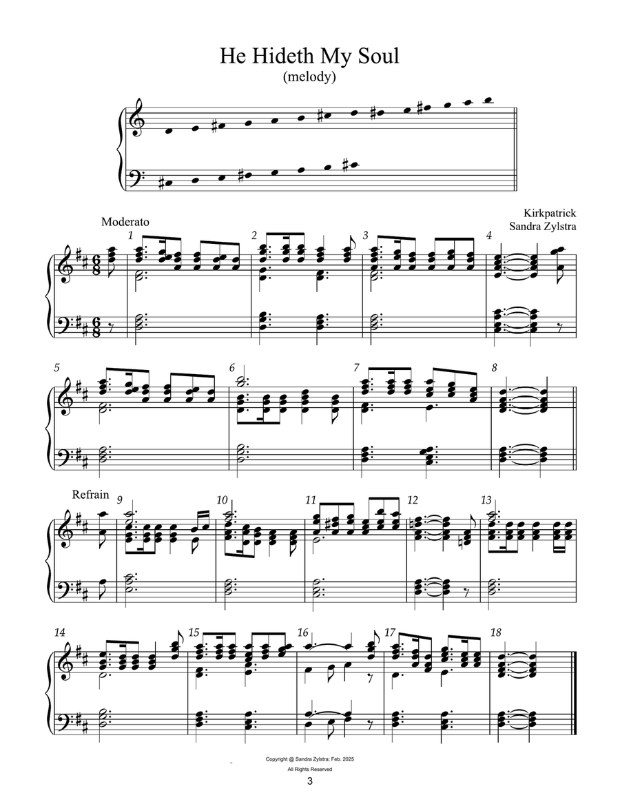 Moderate Handbell Hymns -Book 3 (3 octave handbell hymns) 3-Octaves scores gallery preview page 6