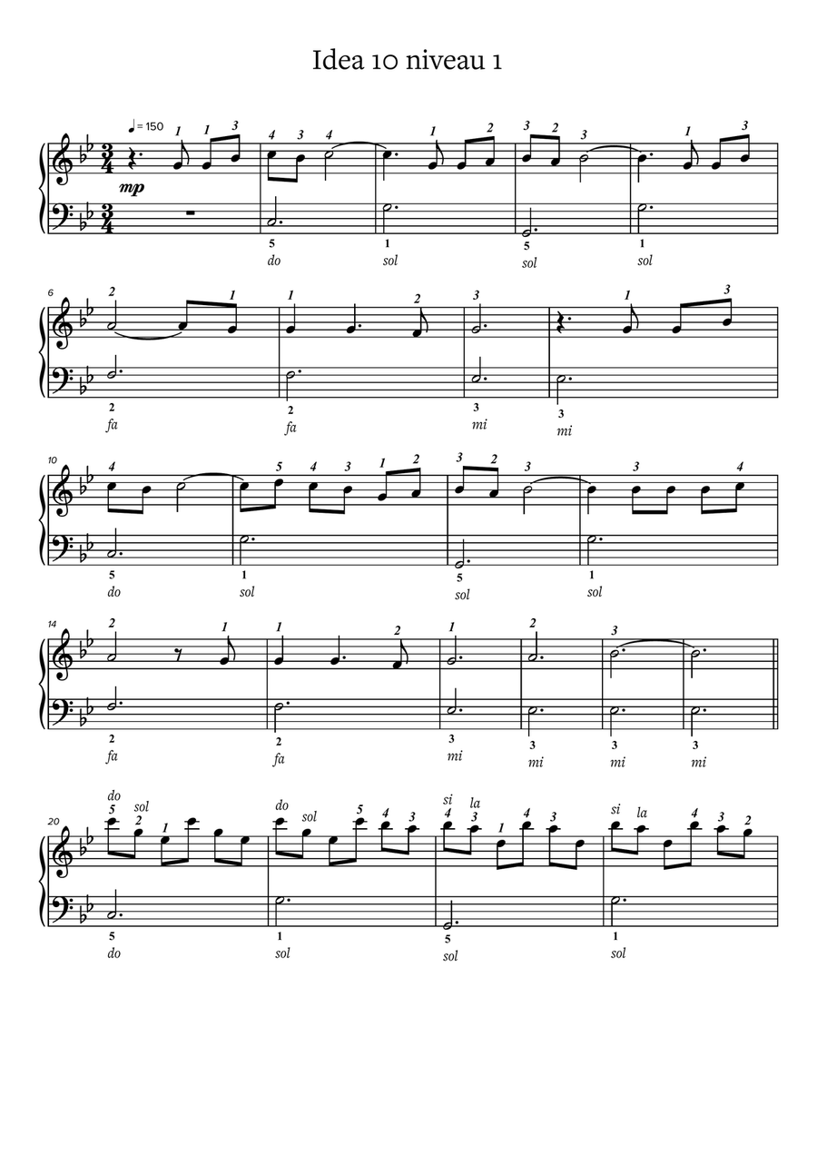 Idea 10 niveau 1 Idea 10 niveau 1 Easy Piano scores gallery preview page 1