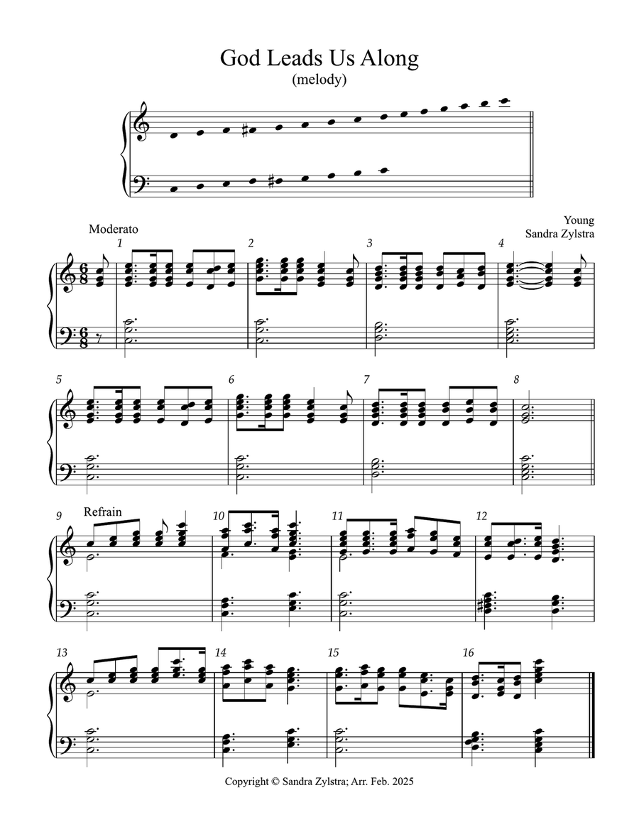 God Leads Us Along (3 octave handbells) 3-Octaves scores gallery preview page 1