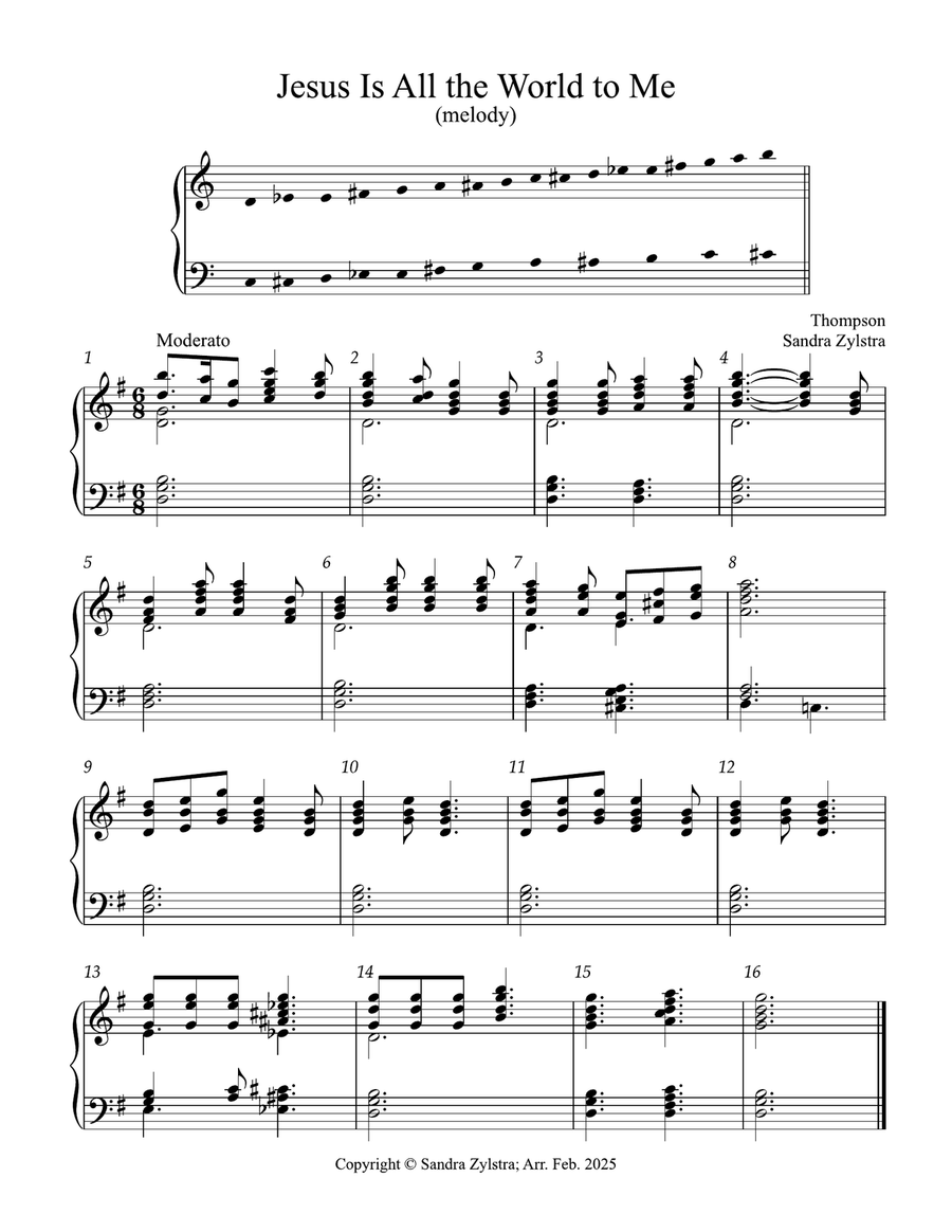Jesus Is All the World To Me (3 octave handbells) 3-Octaves scores gallery preview page 1