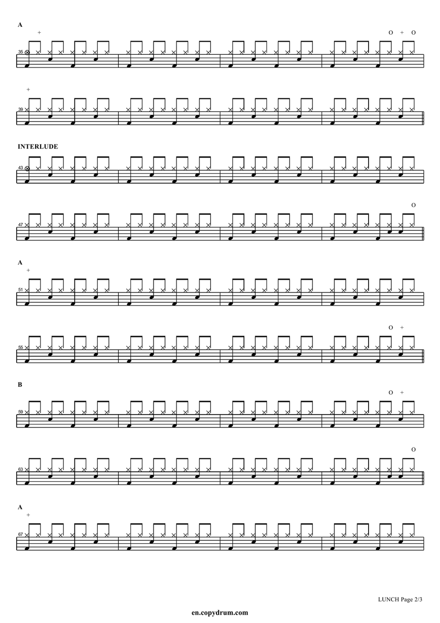 Lunch Lunch Drum Set scores gallery preview page 2