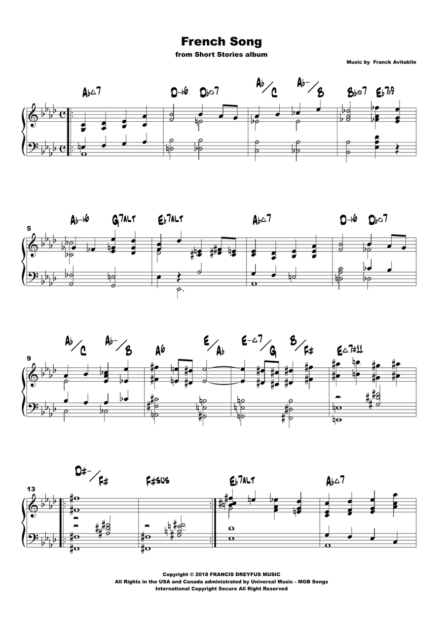 French Song French Song Piano Method scores gallery preview page 1