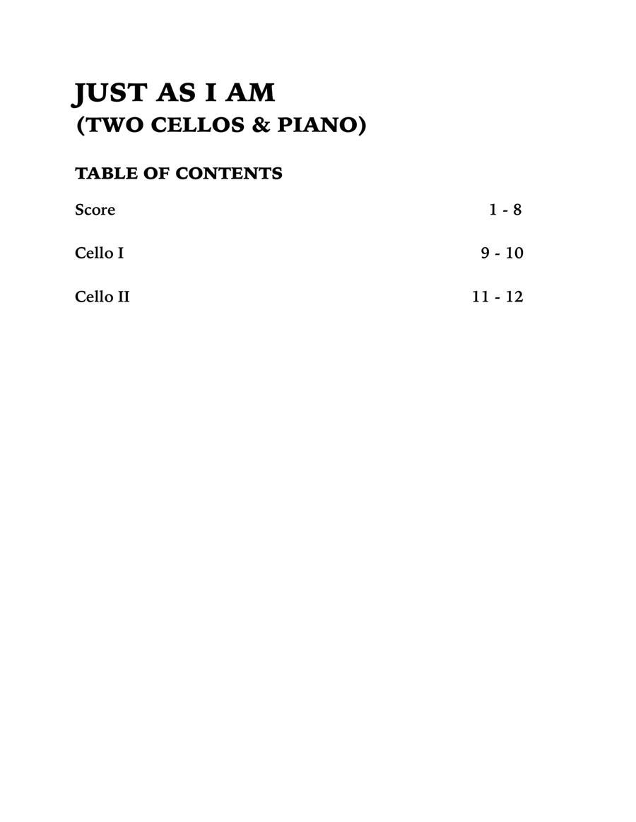 Just As I Am (Trio for Two Cellos and Piano) String Duet scores gallery preview page 4