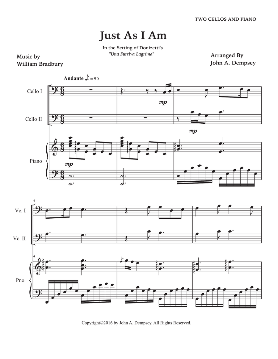 Just As I Am (Trio for Two Cellos and Piano) String Duet scores gallery preview page 5