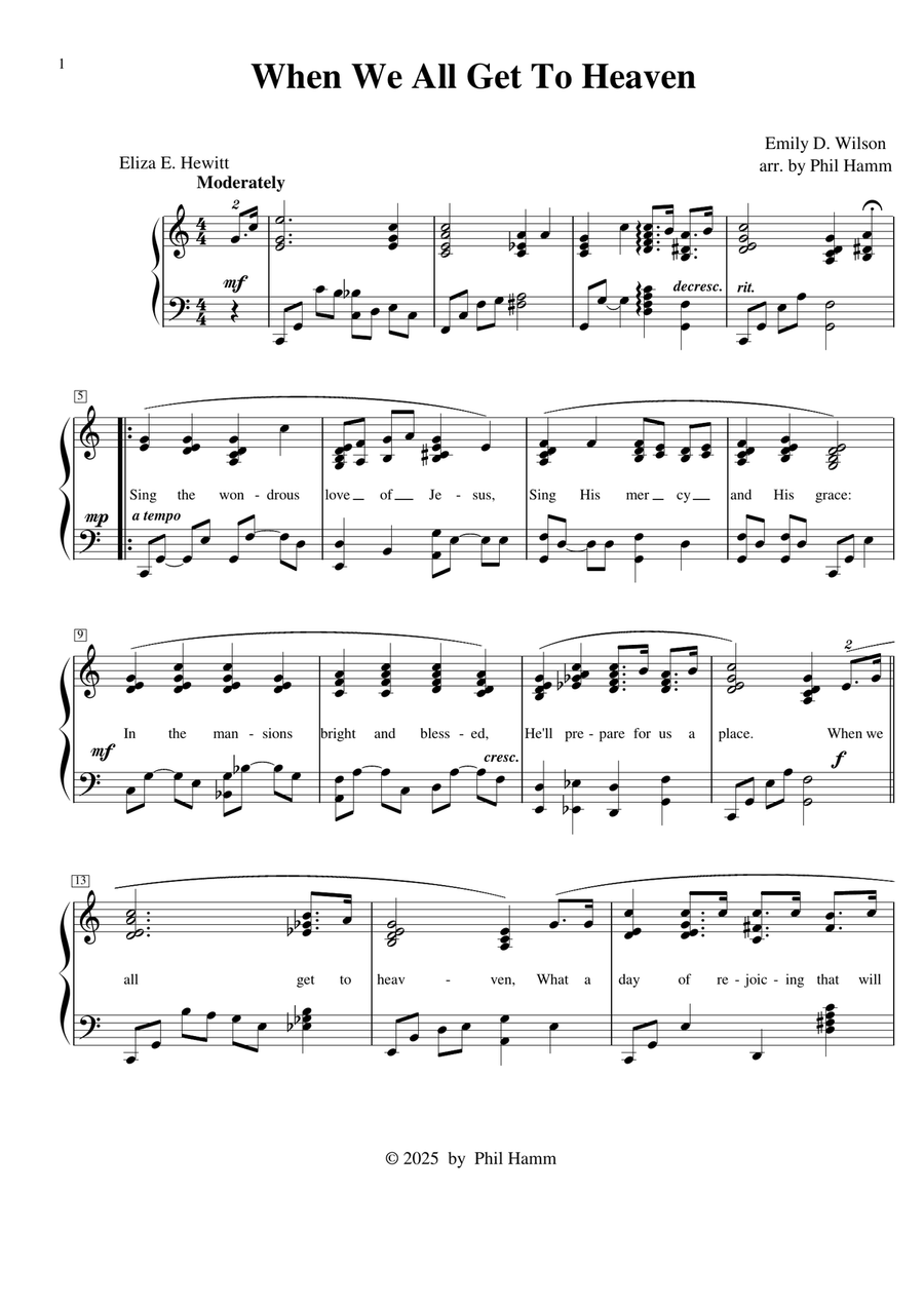 When We All get To Heaven Piano Method scores gallery preview page 1
