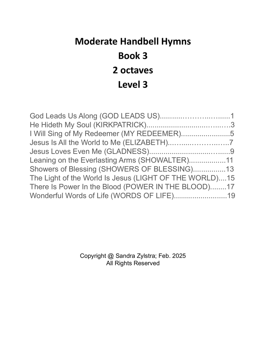 Moderate Handbell Hymns -Book 3 (2 octave handbell hymns) 2-Octaves scores gallery preview page 3