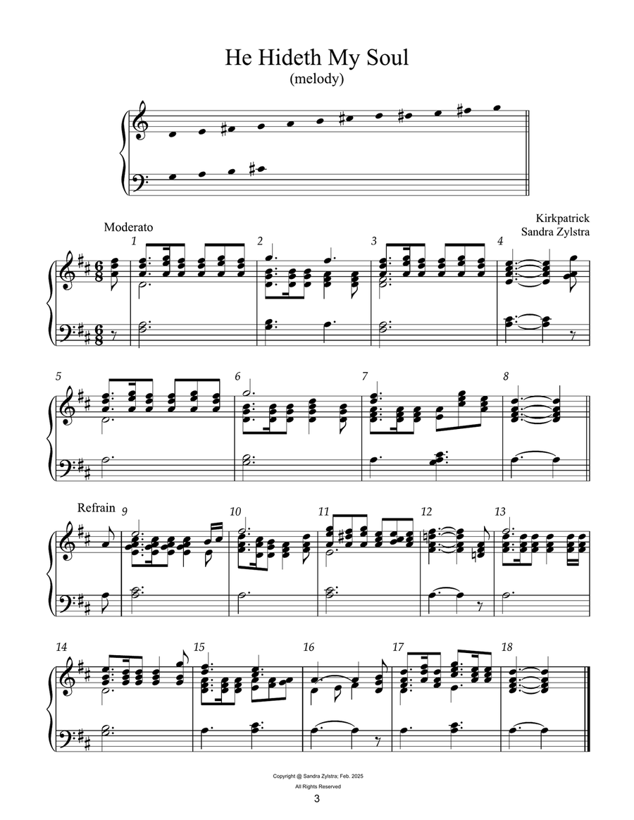 Moderate Handbell Hymns -Book 3 (2 octave handbell hymns) 2-Octaves scores gallery preview page 6