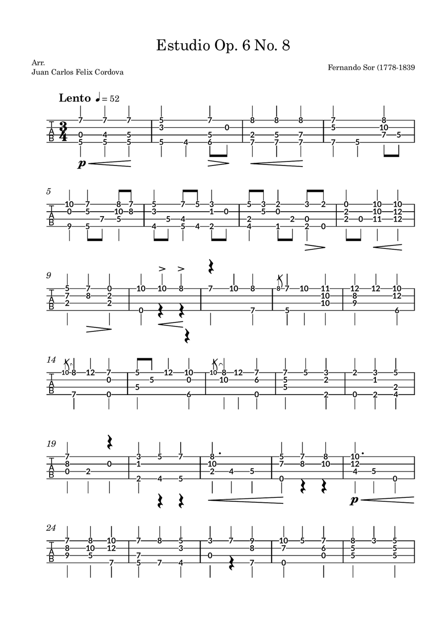 Estudio Op. 6 No. 8 Estudio Op. 6 No. 8 Soprano Ukulele scores gallery preview page 1