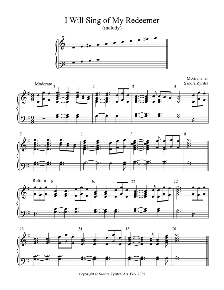 I Will Sing of My Redeemer (2 octave handbells) 2-Octaves scores gallery preview page 1
