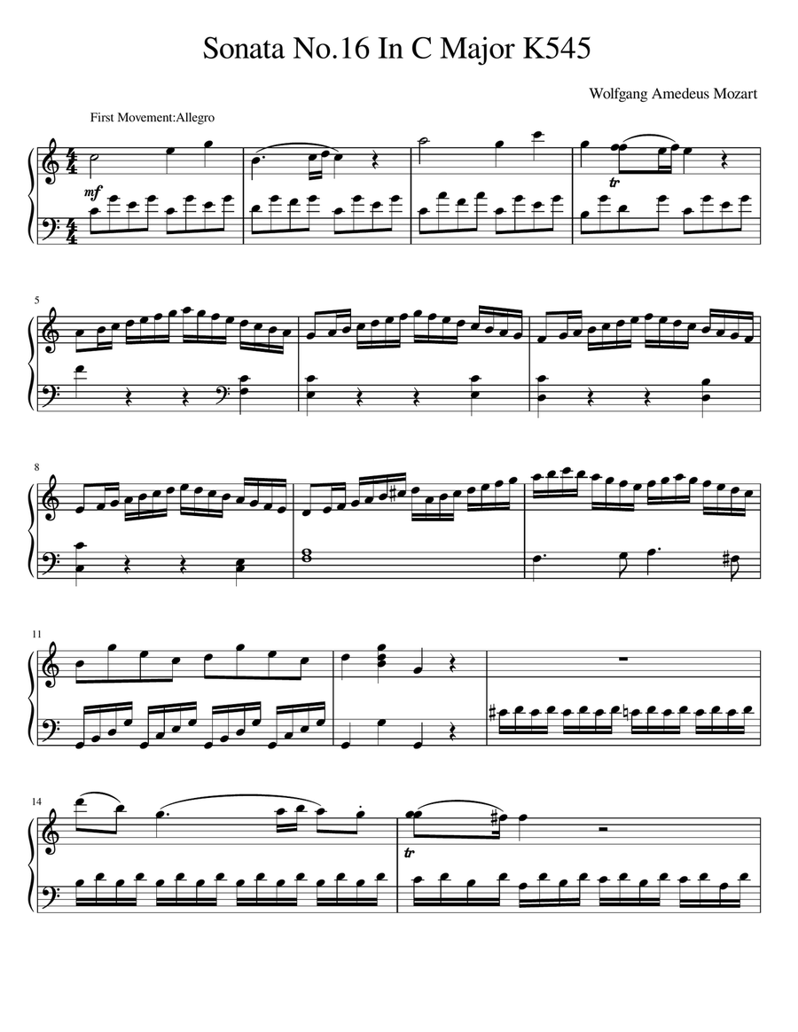 Sonata No. 16 Sonata No. 16 Chamber Music scores gallery preview page 1